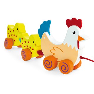 Pull-along - hen & two chicks